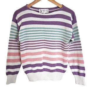 Vintage‎ Barbra Sue striped boatneck sweater